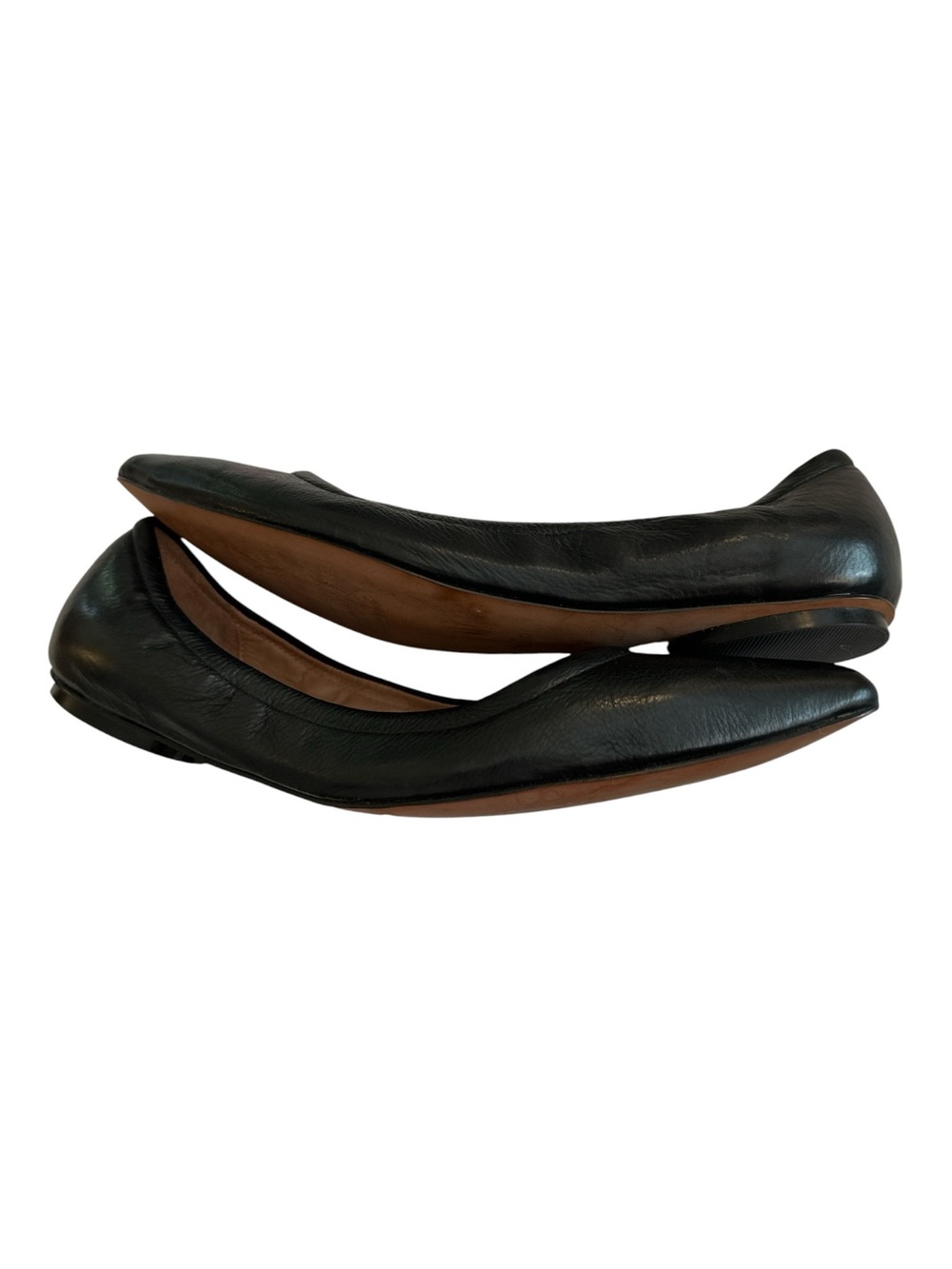 Linea Paolo Black Leather Pointed Toe Ballet Flats Size 7.5 - Picture 8 of 9